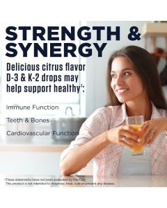 KAL D3 K2 Liquid DropIns 2 Oz Citrus Flavor Immune System Support - supplemynts.com