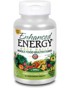KAL Enhanced Energy Whole Food Multivitamin 60 Iron Free VegCaps - supplemynts.com