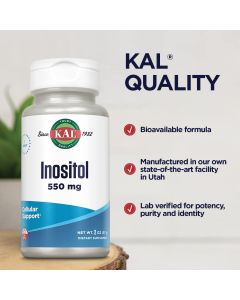KAL Inositol Powder 550 mg 8 Oz Cellular Support Supplement