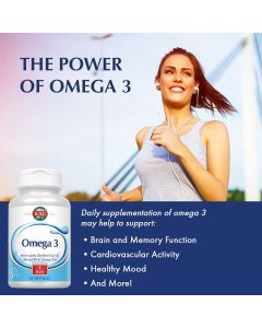 KAL Omega 3 120 Softgels Supports Healthy Skin Dietary Supplement - supplemynts.com