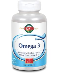 KAL Omega 3 120 Softgels Supports Healthy Skin Dietary Supplement - supplemynts.com