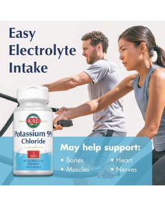 KAL Potassium 99 Chloride Tablets 100Cnt Vegetarian Dietary Supplement - supplemynts.com