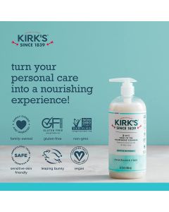 Kirk&#039;s Fragrance Free 3 In 1 Head To Toe Nourishing Cleanser 32 Oz