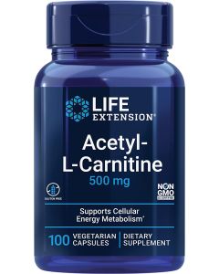 Life Extension Acetyl L Carnitine 500mg 100 Vegetarian Caps