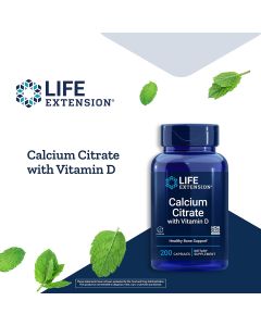 Life Extension Calcium Citrate with Vitamin D 200 Caps Bone Health - supplemynts.com