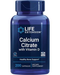 Life Extension Calcium Citrate with Vitamin D 200 Caps Bone Health - supplemynts.com