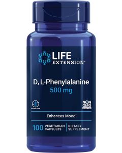 Life Extension D, L-Phenylalanine 500mg 100 Vegetarian Capsules