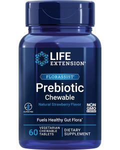 Life Extension FLORASSIST Prebiotic 60 Chewable Tablets Strawberry - supplemynts.com