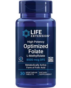 Life Extension High Potency Optimized Folate 8500mcg 30 Tablets