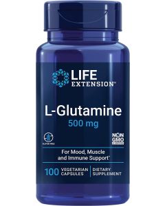 Life Extension L Glutamine 500mg 100 Vegetarian Caps Immune Support - supplemynts.com