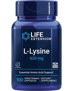 Life Extension L Lysine 620mg 100 Vegetarian Caps Nitrogen Balance