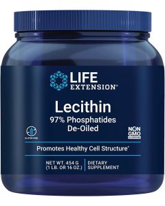 Life Extension Lecithin Powder 97% Phosphatides De-Oiled 454G Non GMO