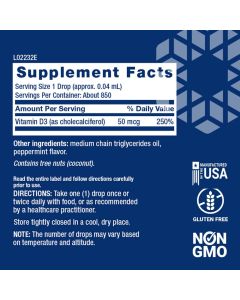 Life Extension Liquid Vitamin D3 50mcg 2000 IU 29.57ml Gluten Free - supplemynts.com