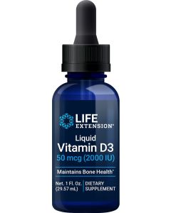 Life Extension Liquid Vitamin D3 50mcg 2000 IU 29.57ml Gluten Free - supplemynts.com