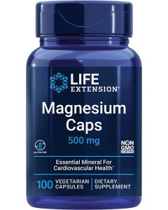 Life Extension Magnesium 100 Veggie Caps 500mg Cardiovascular Health - supplemynts.com