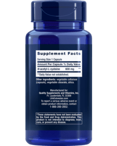 Life Extension N Acetyl L Cysteine (NAC) 600mg 60 Caps Non GMO