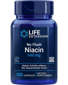 Life Extension No Flush Niacin 640mg 100 Caps Metabolism Health