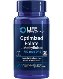 Life Extension Optimized Folate L Methylfolate 1700mcg DFE 100 Tablets