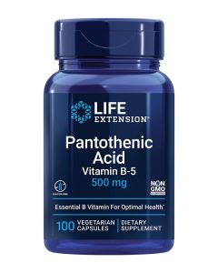 Life Extension Pantothenic Acid Vitamin B5 500mg 100 Vegetarian Caps - supplemynts.com