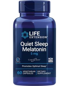 Life Extension Quiet Sleep Melatonin 5mg Sleep Support 60 Veggie Caps