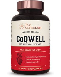 Live Conscious CoQWell CoQ10 Heart Health Support 60 Softgels