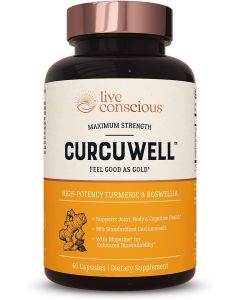 Live Conscious CurcuWell Turmeric Boswellia Joint Support 60 Caps - supplemynts.com