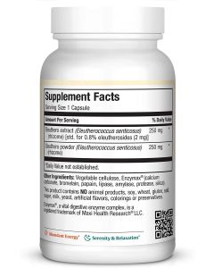 Maxi Eleuthero Energy Support Supplement 60 Gluten Free Caps