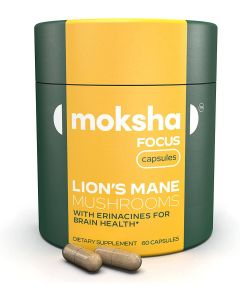 Moksha Focus Lion’s Mane Mushrooms Erinacines Brain Health 60 Caps - supplemynts.com