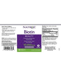 Natrol Biotin Beauty Tablets Hair Skin Nail Support 10000Mcg - supplemynts.com