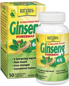 Natural Balance Ginseng PowerMax 6X Cognitive Support 50 Veggie Caps - supplemynts.com