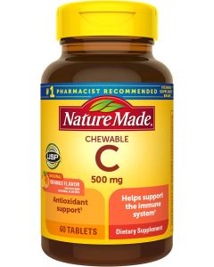 Nature Made Chewable Vitamin C 500mg Tablets Antioxidant Support - supplemynts.com