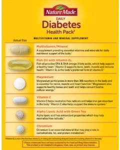 Nature Made Diabetes Health Pack 30 Packets Daily Nutritional Support