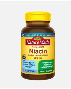Nature Made Flush Free Niacin Inositol Hexanicotinate 500mg 60 Softgel