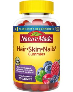 Nature Made Hair Skin Nails Support 2500mcg Biotin Gummies 90 Count - supplemynts.com