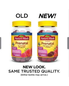 Nature Made Prenatal Folic Acid DHA Choline 60 Berry Flavored Gummies