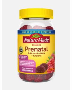 Nature Made Prenatal Folic Acid DHA Choline 60 Berry Flavored Gummies