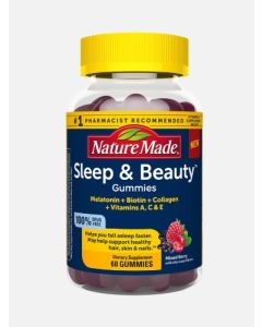 Nature Made Sleep & Beauty 60 Gummies Melatonin Collagen Biotin - supplemynts.com
