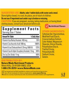 Nature Made Super C With Vitamin D3 Zinc 60 Tablets - supplemynts.com