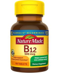 Nature Made Vitamin B12 500mcg Tablets Metabolism Support - supplemynts.com