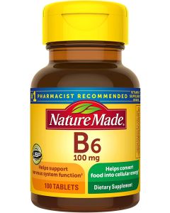 Nature Made Vitamin B6 100mg 100 Tablets Dietary Supplement - supplemynts.com