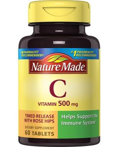 Nature Made Vitamin C 500mg Timed Release With Rose Hips 60 Tablets - supplemynts.com