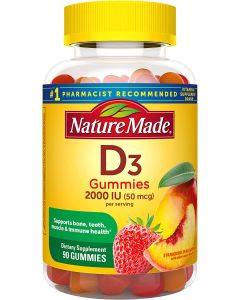 Nature Made Vitamin D3 2000 IU 50mcg Flavored Gummies - supplemynts.com
