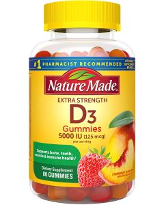 Nature Made Vitamin D3 Extra Strength 5000 IU 125mcg Gummies - supplemynts.com