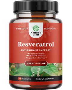 Nature's Craft Anti Aging Trans Resveratrol Antioxidant Support 60caps