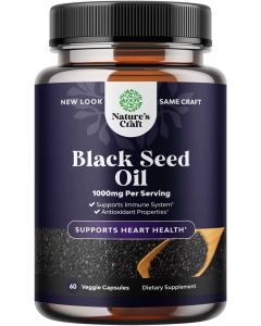 Nature's Craft Black Cumin Seed Oil Heart Health Support Veggie Caps