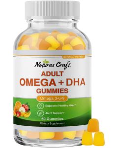 Nature's Craft Omega 3 6 9 Dha 60 Vegan Gummies Supplement