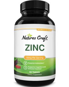 Nature's Craft Pure Zinc Supplement Powerful Antioxidant 60caps - supplemynts.com