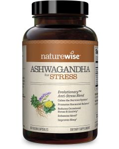 NatureWise Ashwagandha Anti Stress Supplement 60 Vegan Caps
