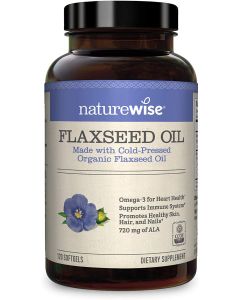 NatureWise Cold Pressed Organic Flaxseed Oil 120 Softgels