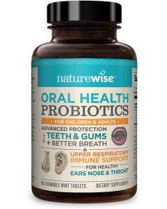 NatureWise Oral Health Chewable Probiotics 50 Mint Flavored Tablets